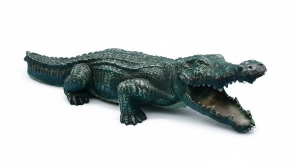Design Krokodil Figur Statue Skulptur Figuren Skulpturen Garten Dekoration