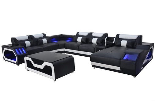 Design Leder Polster Sitz Ecke Leder Eck Landschaft Zimmer Neu Wohn