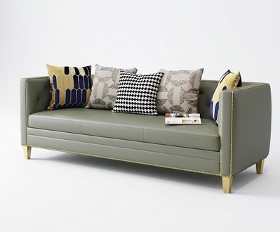 Design Leder Sofa Couch Gruppe Garnitur 3+2 Metall 2tlg Set Luxus Sofas