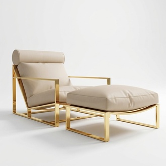 Design Lounge Club Relax Sessel Stuhl Polster + Hocker Fernseh textil leder