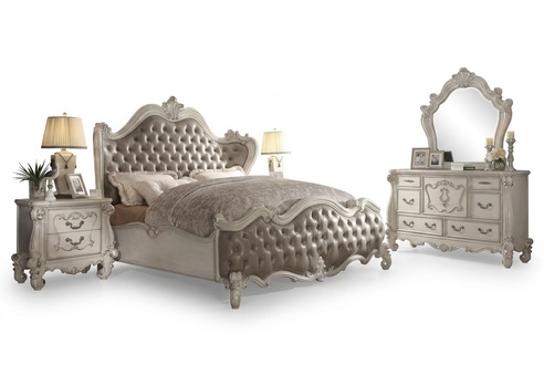 Design Luxus Schlafzimmer Set Bett 2x Nachttische Kommode Garnitur
