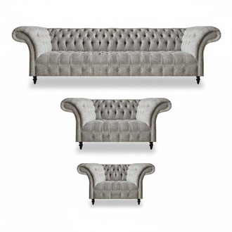 Design Möbel Set 3tlg Komplett Chesterfield Sofagarnitur Luxus Wohnzimmer
