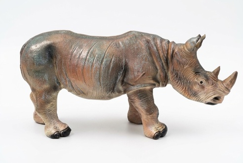 Design Nashorn Afrika Zoo Figur Statue Skulptur Figuren Skulpturen Garten