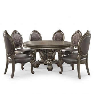Design Rund Tisch 8x Sessel Stühle Ess Zimmer Sitz Polster Garnitur Runde Tische