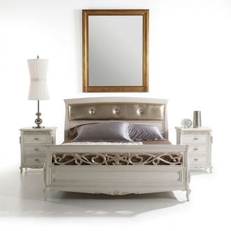 Design Schlafzimmer Möbel Doppelbett Massivholz Vaccari cav giovanni