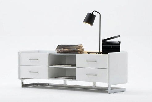 Design Sideboard RTV Fernseh Unterschrank Kommode Lowboard Leder