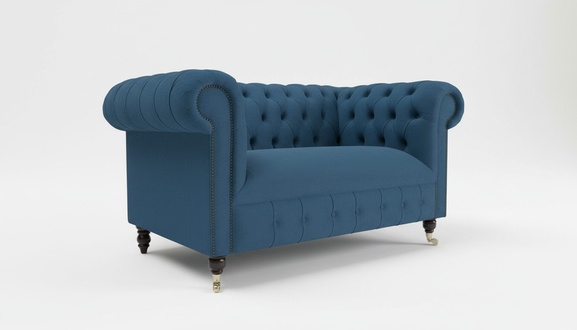 Design Sofa 2 Sitzer Chesterfield Stoff Couch Sofa Polster Sofas Neu