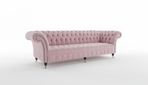 Design Sofa 4 Sitzer Couch Polster Luxus Klassische Textil Chesterfield