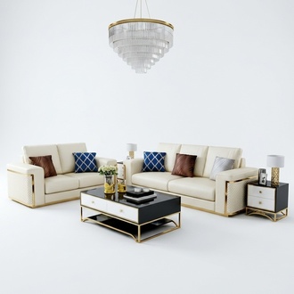 Design Sofa Italienische Couch Polster Sitz Garnitur 3+2+1 Leder Luxus