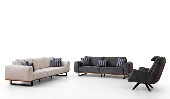 Design Sofagarnitur Wohnzimmer Set Moderne Garnituren 4+3+1 Sitz 3tlg.