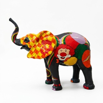 Design Statuen Bunte Figur Bemalte Statue Elefant Skulptur Deko Garten