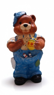 Design Teddy Bär Maler Figur Statue Skulptur Figuren Skulpturen Dekoration