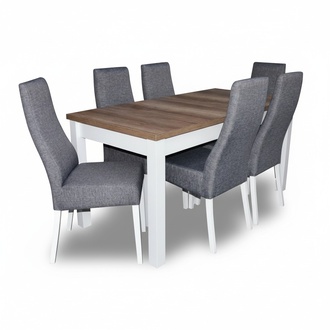 Design Tisch + 6 Stühle Esszimmer Garnitur Stuhl Set Essgarnituren Tische Holz