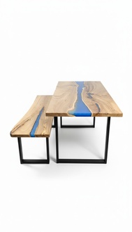Design Tisch Bank Esstisch Küchentisch Wohnzimmer Tische Massiv 2tlg neu Bänke