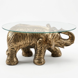 Design Tisch Elefant mit Glas Figur Statue Skulptur Figuren Skulpturen Neu