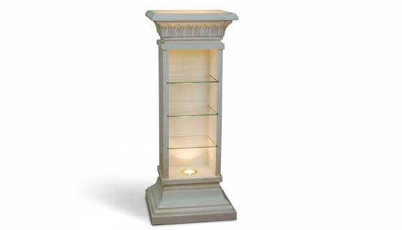 Design Vitrine Regal Glas Säule Vitrinen Regale CD Schrank Lampe 6894 Neu