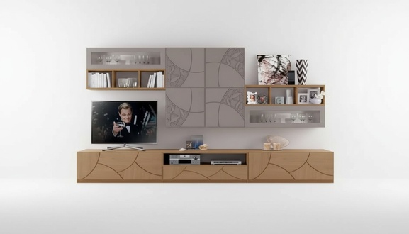 Design Wandschrank Regal Wohnzimmer Holz Schränke Wand Regale Italy Neu