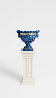Design XXL Obst Schale Vase Ellipse Vasen Antik Schalen Deko Dekoration