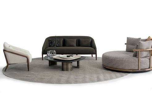 Designen Wohnzimmer Set 2x Sofa mit Sessel Luxus Möbel Sofagarnitur Couch
