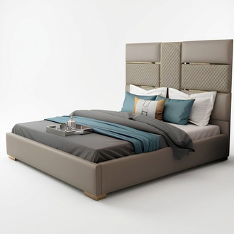Designer Bett 180x200 Leder Hotel Metall Betten Doppel Schlaf Zimmer Luxus