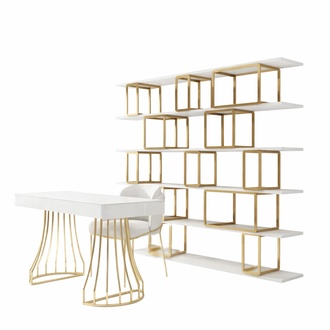 Designer Büro Arbeit Zimmer Set Regal Tisch Sessel Komplett Set Möbel