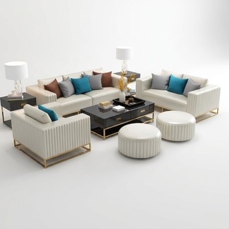 Designer Couch Polster Sitz Garnitur Sofa 3+2 Leder Wohnzimmer Leder