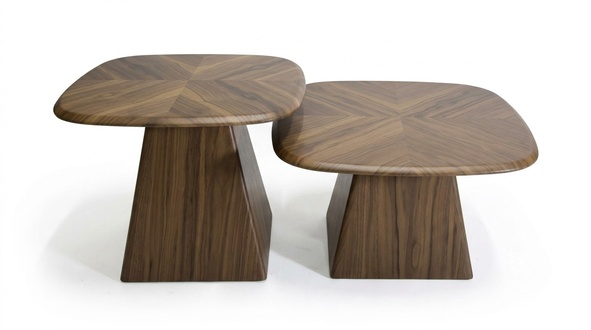 Designer Couchtisch Set – 2-teilig, Holz stilvolle Möbel für modernes Wohnzimmer