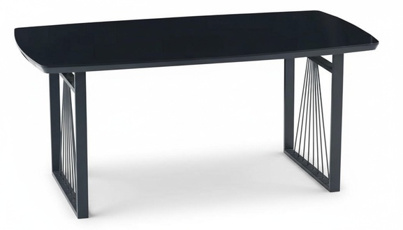 Designer Esstisch schwarz komfortable Esszimmermöbel Holztischplatte