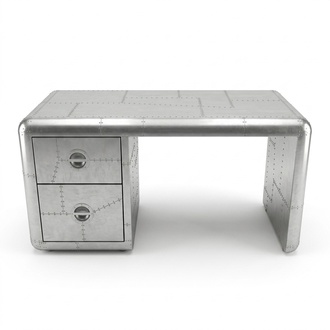 Designer Flieger Schreibtisch Aluminiumverkleidung vernietet Tisch
