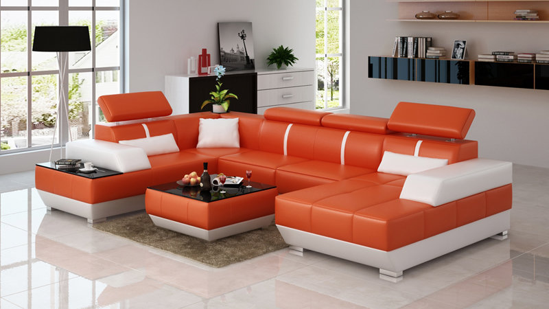 Ledersofa Sofa Couch Wohnlandschaft Ecksofa Garnitur Design Modern