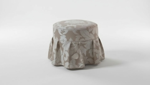 Designer Luxus Fußhocker Runder Polster Pouf Sitzhocker Textil Möbel