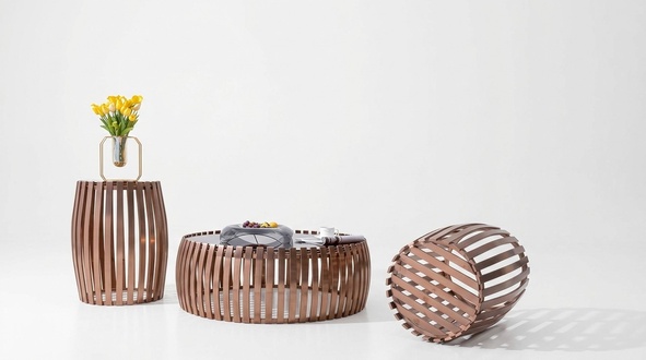 Designer Metall Edelstahl Couch Glas Tisch + Beistell Tische 2 tlg. Set