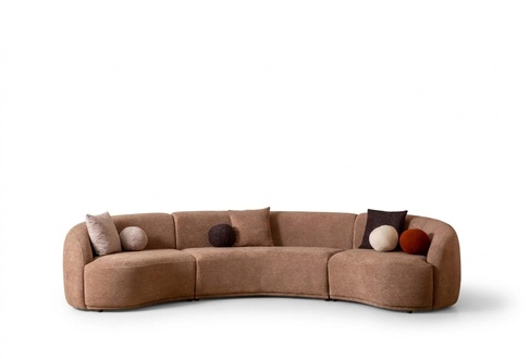 Designer Rund sofa braun Eckgarnitur Modern Möbel Wohnzimmer Luxus Couchen