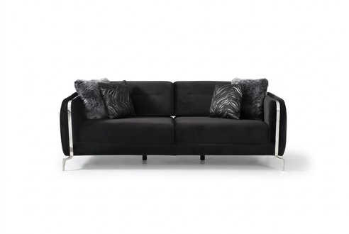 Designer Sofa 3 Sitzer big Couch Polster Sofas Design schwarz Samt Möbel
