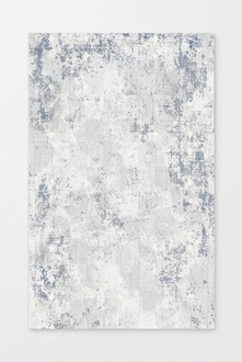 Designer Teppich Retro Gealtert Wohnzimmerteppich Kurzflor Raute Blau Teppiche