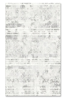 Designer Teppich Wohnzimmerteppich Orientalisch Muster Kurzflor Grau