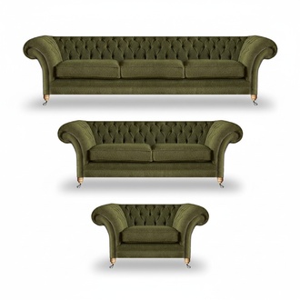 Designer Textil Sofagarnitur Luxus Modern Sofas Set Sitz Sessel Chesterfield