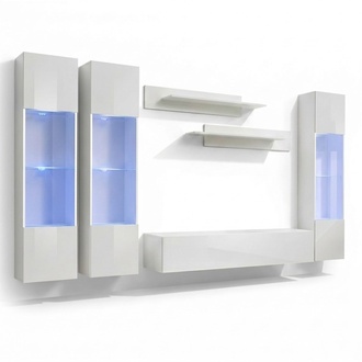 Designer Wohnwand Hänge Vitrine Modern Design Wohnzimmer Luxus Möbel