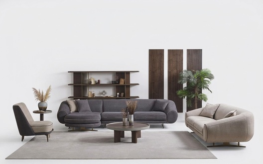 Designer Wohnzimmer Garnitur L-Form Sofa 3-Sitzer Sessel Polster Möbel