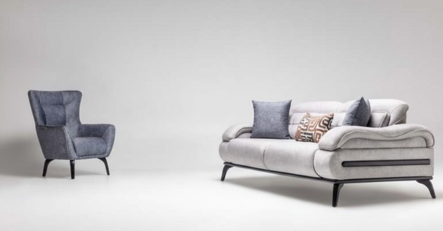 Designer Wohnzimmer Sitz Möbel Luxuriöser Dreisitzer Einsitzer 2tlg Set