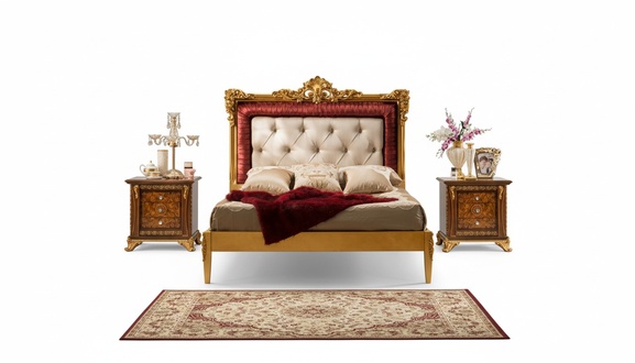 Doppelbett Bett Luxus Betten Holz Bettgestelle Bettrahmen Braun Design Klassisch