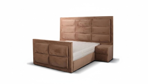 Doppelbett Bett Schlafzimmer 180сm Matratze Braun moderner Stil Hochwertig