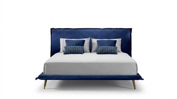 Doppelbett Betten Bettrahmen Bett Holz Schlafzimmer Blau Klassisch Prianera Neu