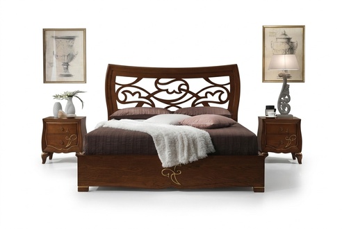 Doppelbett Betten Bettrahmen Bett Holz Doppel Schlafzimmer Braun Modern