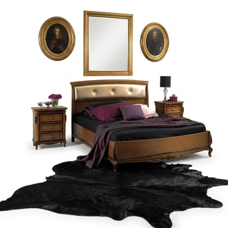 Doppelbett Betten Schlafzimmer Möbel Massivholz Vaccari cav giovanni Bett Neu