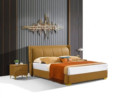 Doppelbett Orange Möbel Betten Schlafzimmer Doppel Bett Beige Hotel