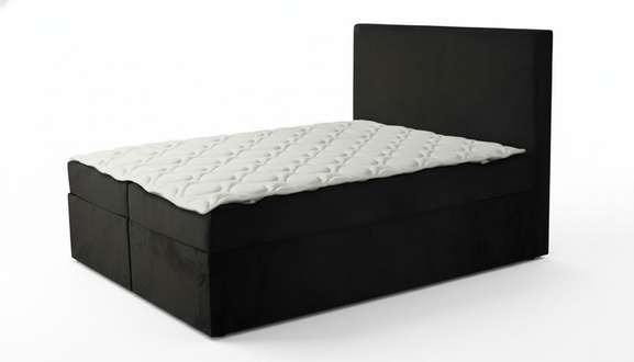 Doppelbett Schlafzimmer Bett 180сm Matratze Schwarz moderner Stil Holz