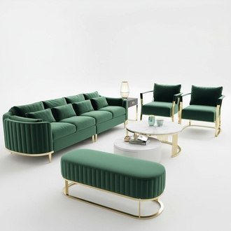 Dreisitzer Couch Polster Design Sofa 3er Sitz Sofas Zimmer Möbel Grün