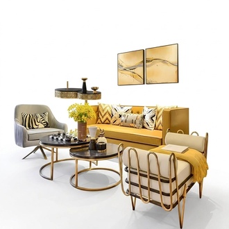 Dreisitzer Couch Polster Design Sofa 3er Sitz Sofas Zimmer Möbel Gelb