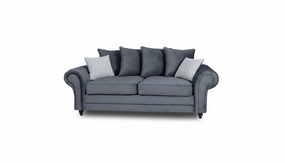 Dreisitzer Couch Polster Möbel Samt Couch Stoff Sofa 218cm Couchen
